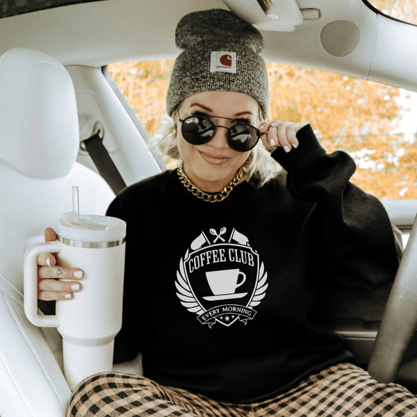 Coffee Club White - Unisex Sweater