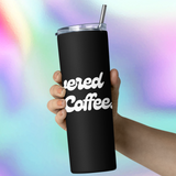 Powered By Coffee Stainless steel tumbler (White)