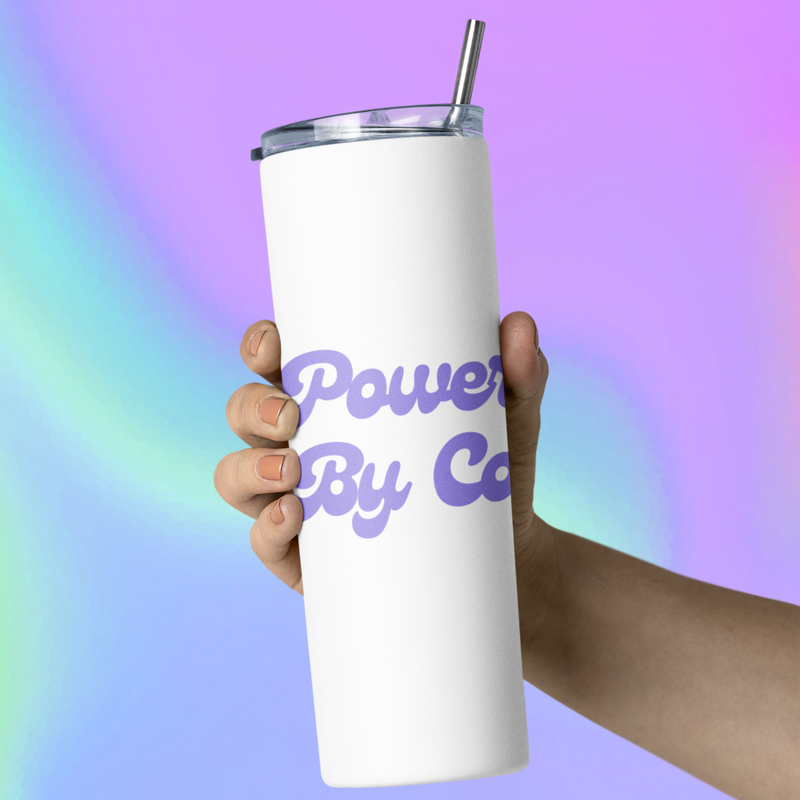 Powered By Coffee Stainless steel tumbler (Purple)