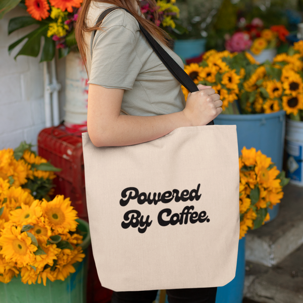Powered By Coffee Eco Tote Bag (Black)