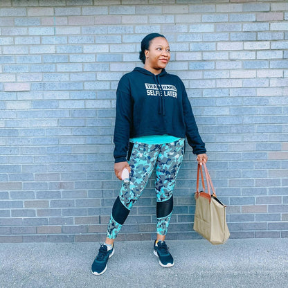 Train Hard Selfie Later Crop Hoodie