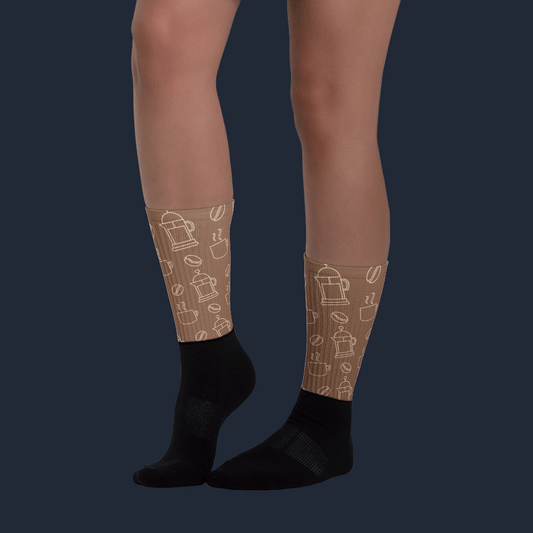 Lineal Coffee Pattern Sublimated Socks