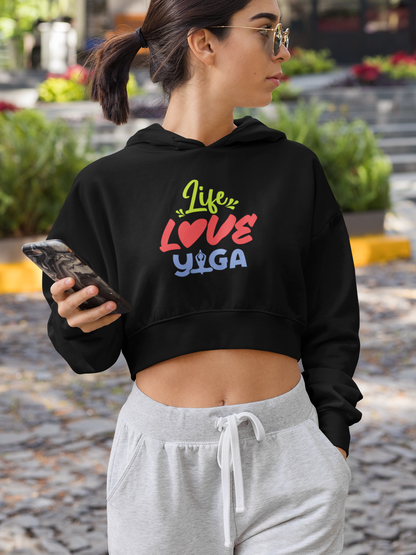 Life Love Yoga Cropped Hoodie