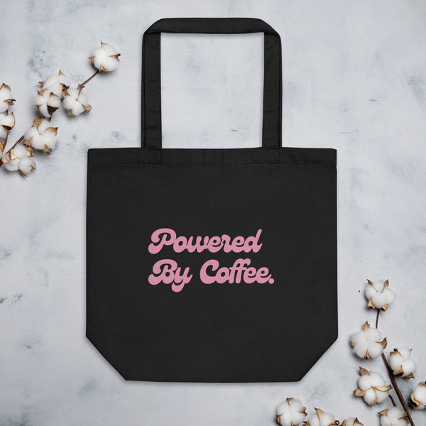Powered By Coffee Eco Tote Bag (Pink)