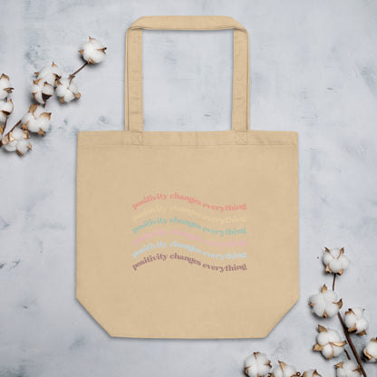 Positivity Changes Everything Eco Tote Bag (Rainbow)