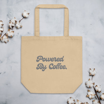 Powered By Coffee Eco Tote Bag (Grey)