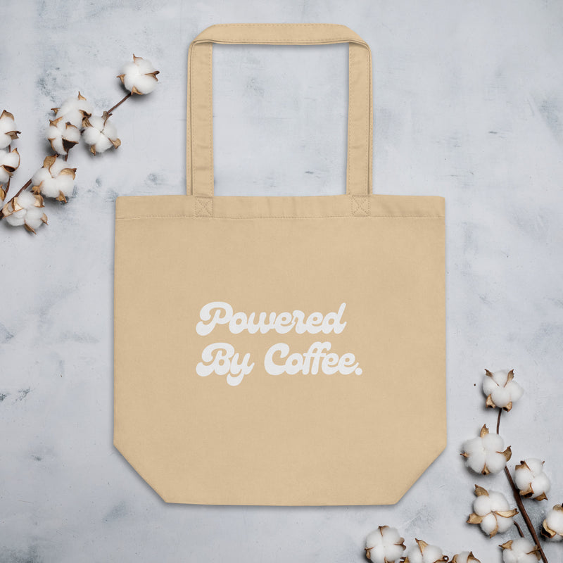 Powered By Coffee Eco Tote Bag (White)