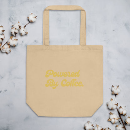Powered By Coffee Eco Tote Bag (Yellow)