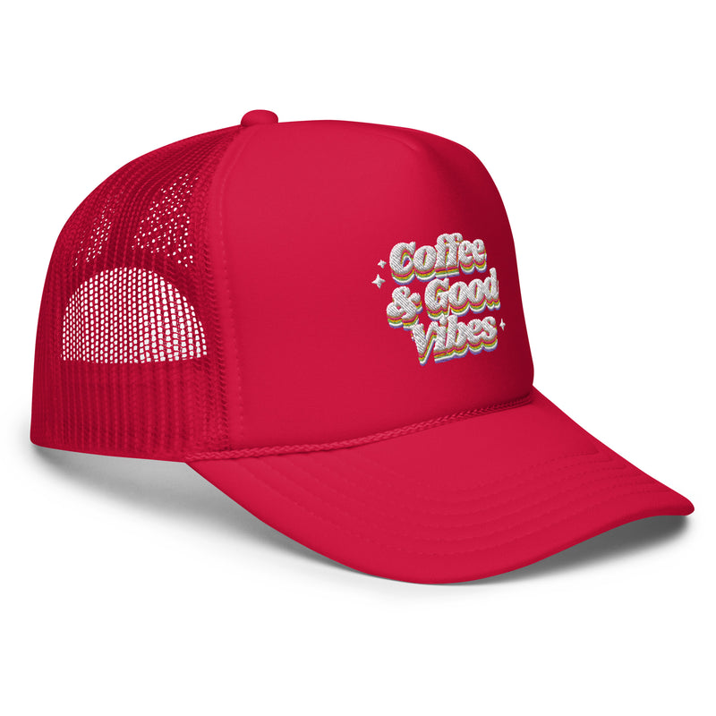 Coffee & Good Vibes Foam trucker hat