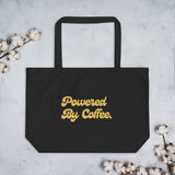 Powered By Coffee Large organic tote bag (Yellow)