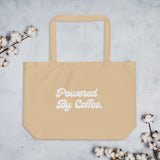 Powered By Coffee Large organic tote bag (White)