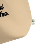 Powered By Coffee Large organic tote bag (Black)