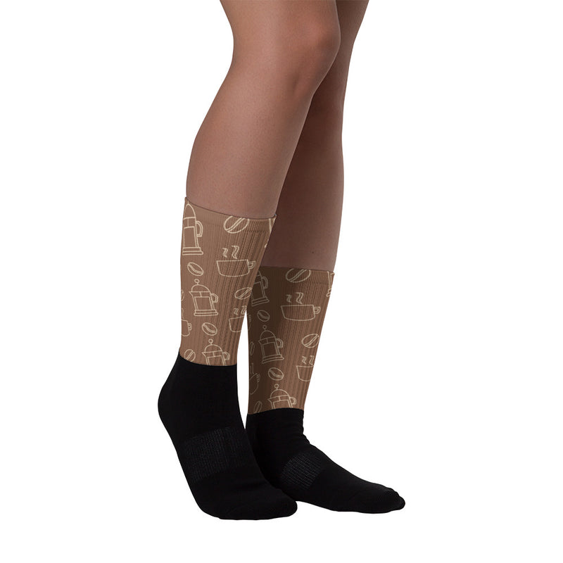 Lineal Coffee Pattern Sublimated Socks