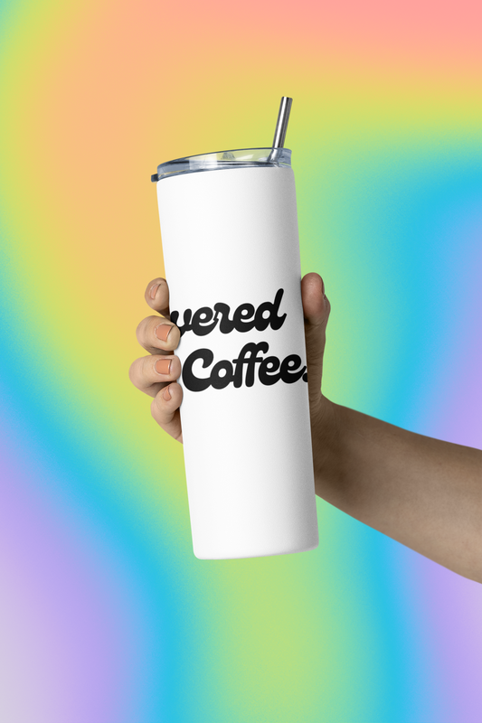 Powered by Coffee Stainless steel tumbler (Black)