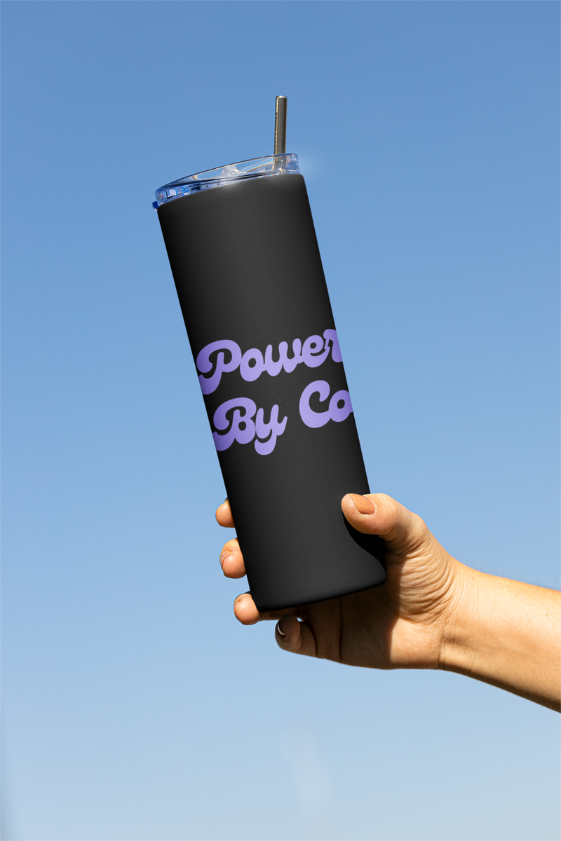 Powered By Coffee Stainless steel tumbler (Purple)