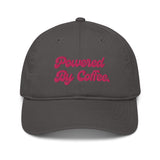 Powered By Coffee Organic dad hat (Pink)