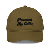 Powered By Coffee Organic dad hat (Black)