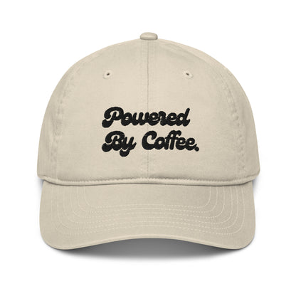 Powered By Coffee Organic dad hat (Black)