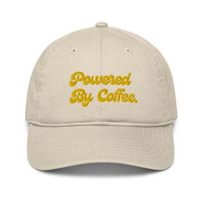 Powered By Coffee Organic dad hat (Yellow)