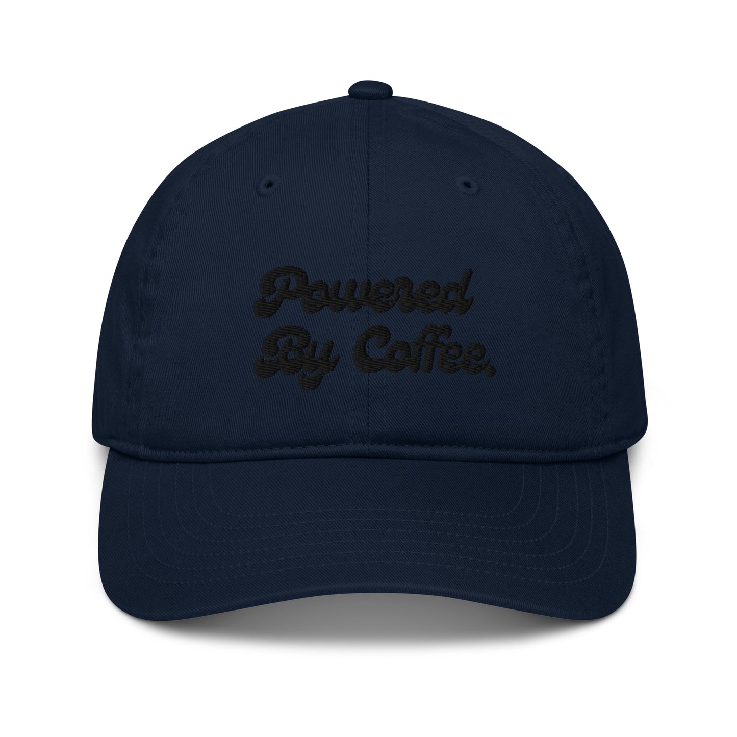 Powered By Coffee Organic dad hat (Black)