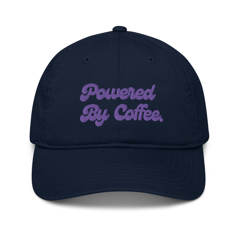 Powered By Coffee Organic dad hat (Purple)