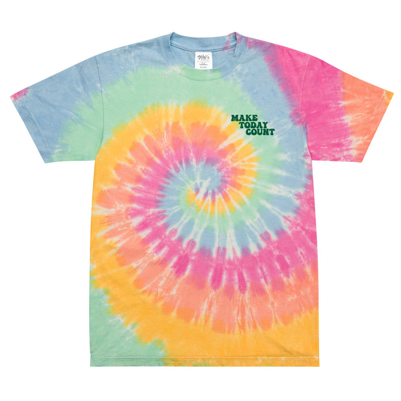 Make Today Count Oversized tie-dye t-shirt (Green)