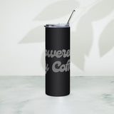 Powered By Coffee Stainless steel tumbler (Grey)