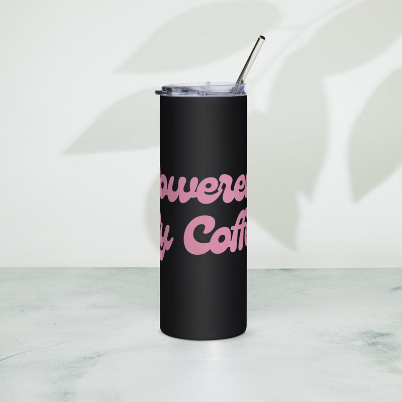 Powered By Coffee Stainless steel tumbler (Pink)
