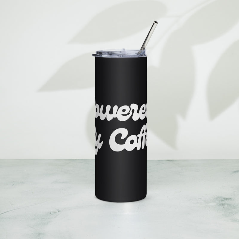 Powered By Coffee Stainless steel tumbler (White)