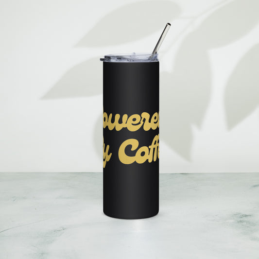 Powered By Coffee Stainless steel tumbler (Yellow)