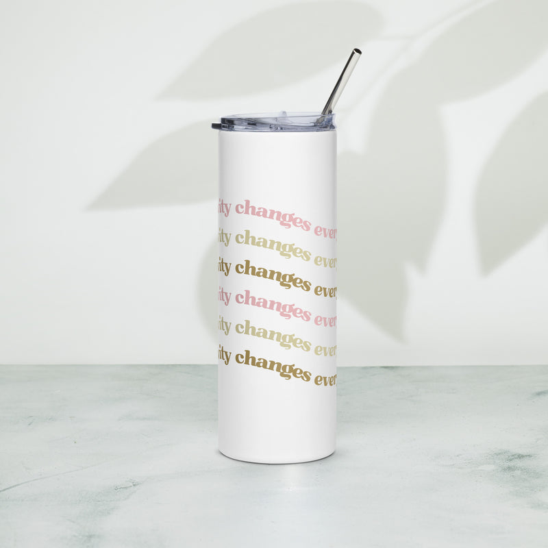 Positivity Changes Everything Stainless steel tumbler (Neutral)