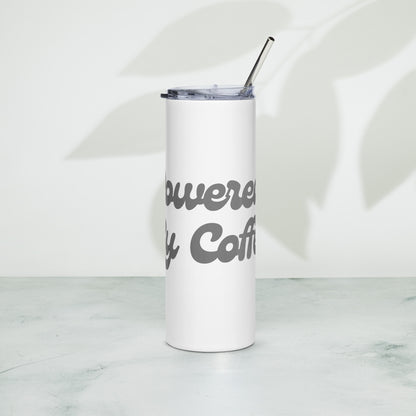Powered By Coffee Stainless steel tumbler (Grey)