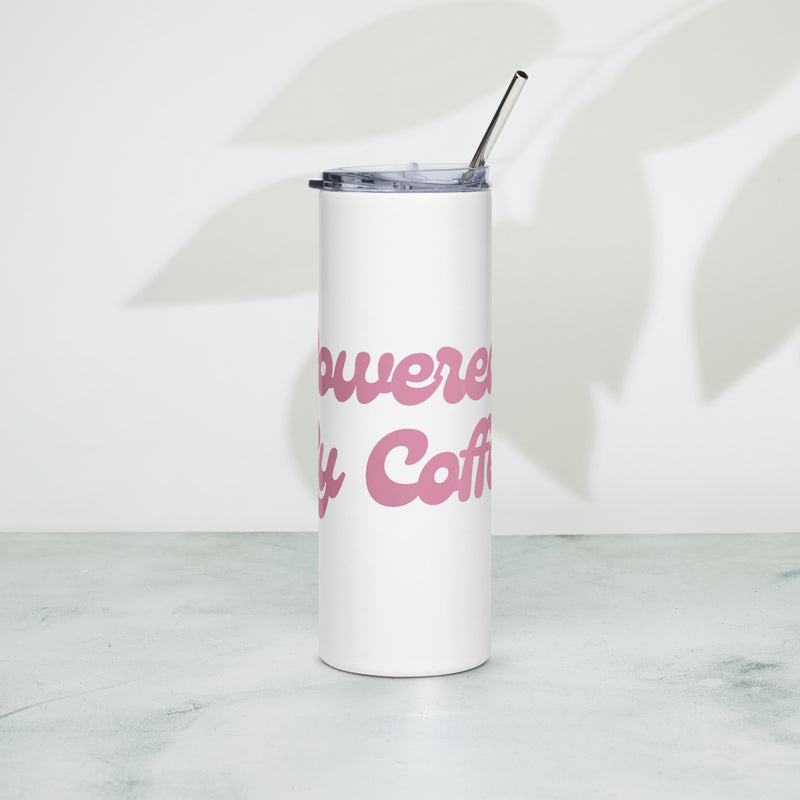 Powered By Coffee Stainless steel tumbler (Pink)