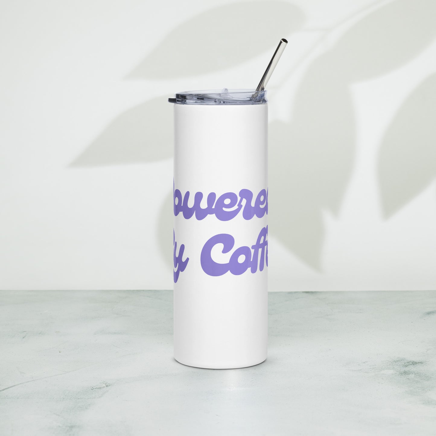 Powered By Coffee Stainless steel tumbler (Purple)