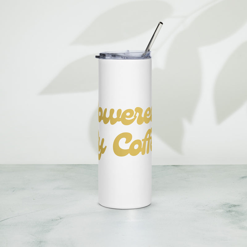 Powered By Coffee Stainless steel tumbler (Yellow)