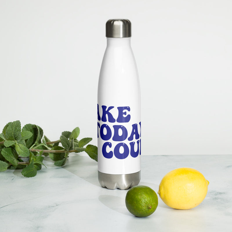 Make Today Count Stainless Steel Water Bottle (Blue)