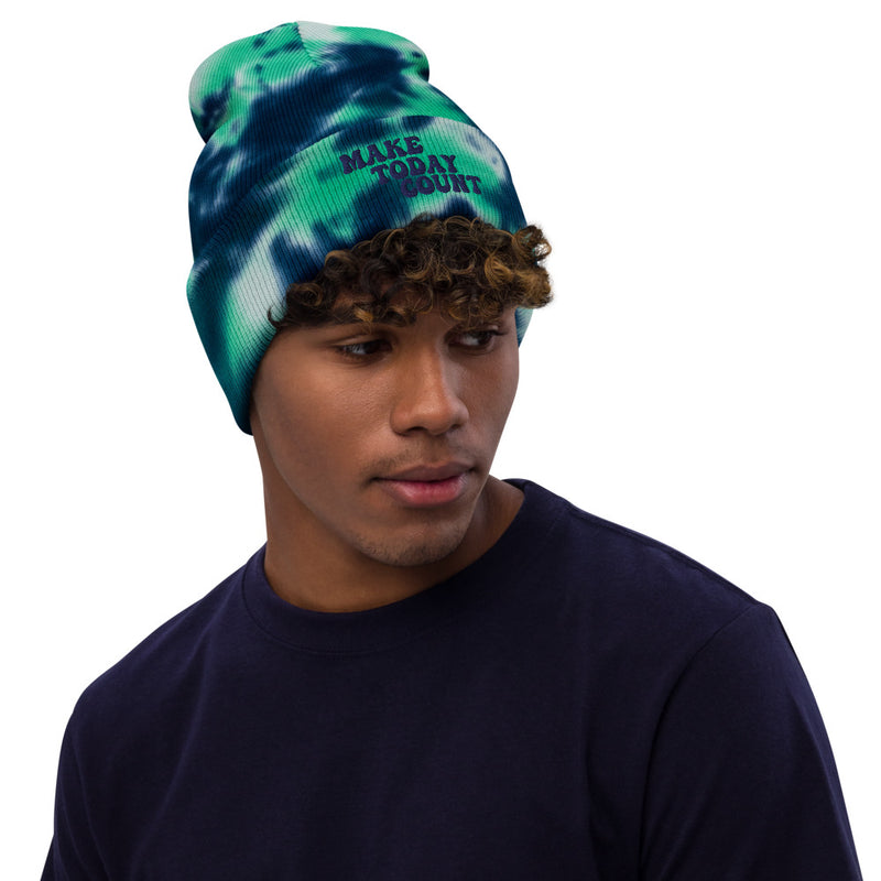Make Today Count Tie-dye beanie (Blue)