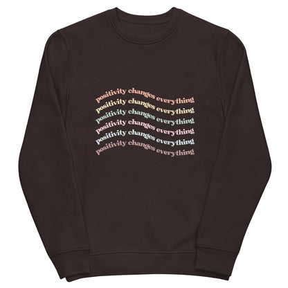 Positivity Changes Everything Unisex eco sweatshirt (Rainbow)