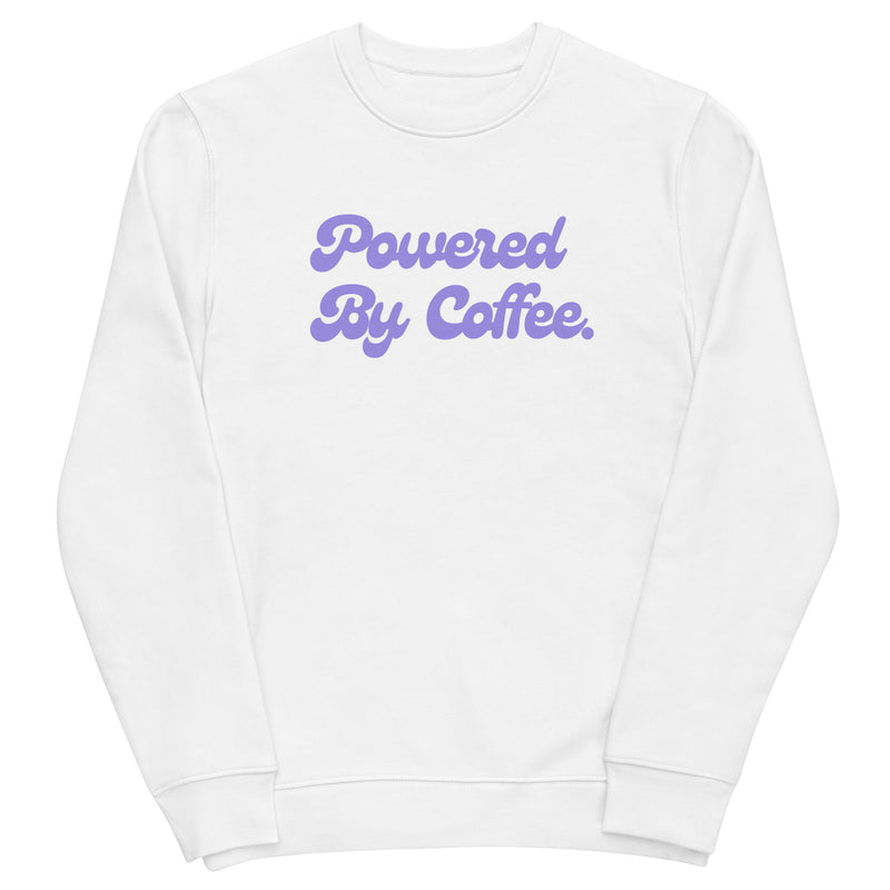 Powered By Coffee Unisex eco sweatshirt (Purple)