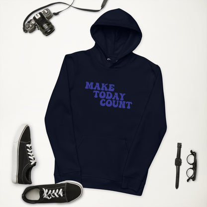 Make Today Count Unisex eco hoodie (Blue)
