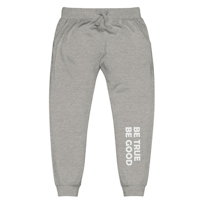 Be True Be Good Unisex fleece sweatpants (white)