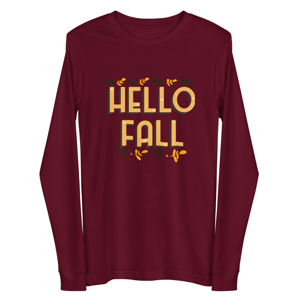 Hello Fall Unisex Long Sleeve Tee