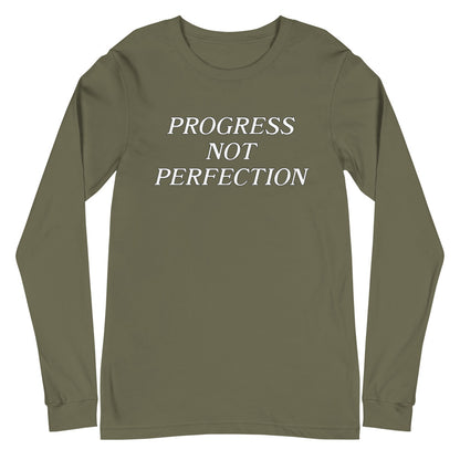 Progress Not Perfection Unisex Long Sleeve Tee