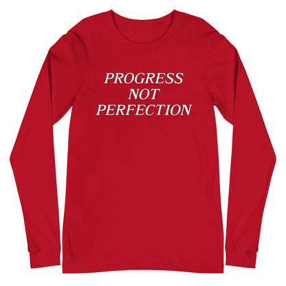 Progress Not Perfection Unisex Long Sleeve Tee