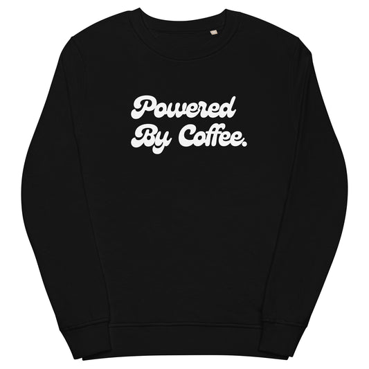 Powered By Coffee Unisex organic sweatshirt (White)