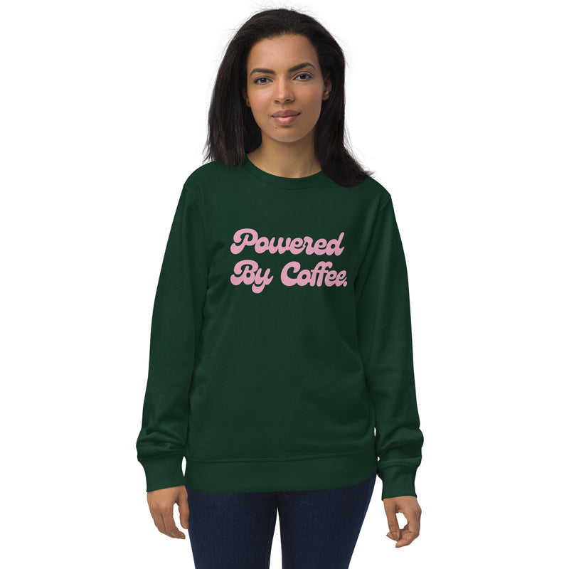 Powered By Coffee Unisex organic sweatshirt (Pink)