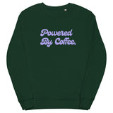Powered By Coffee Unisex organic sweatshirt (Purple)