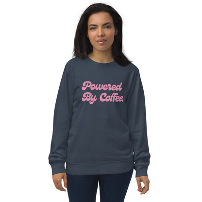 Powered By Coffee Unisex organic sweatshirt (Pink)