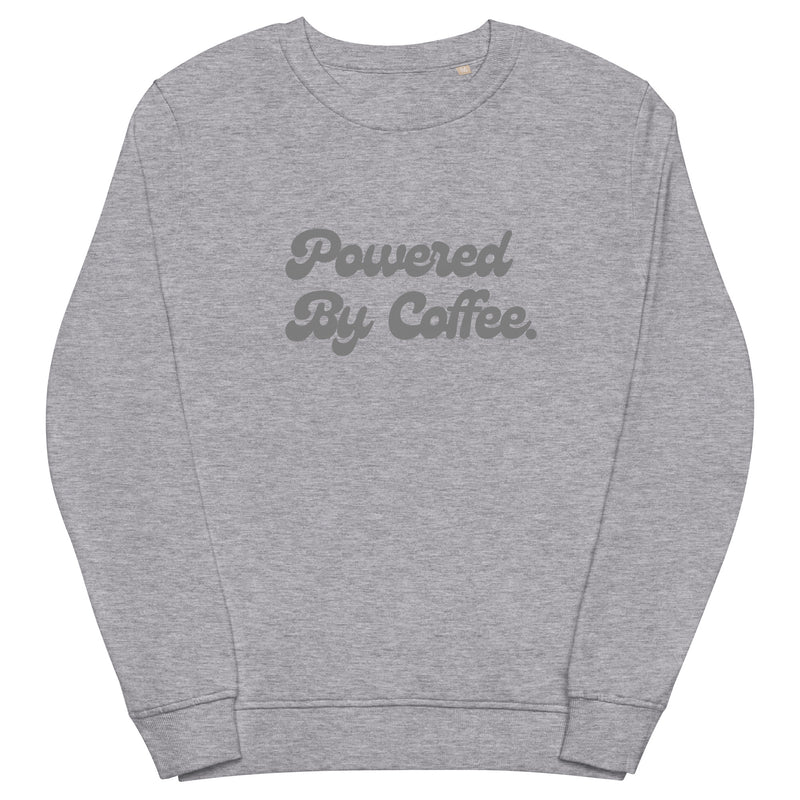 Powered By Coffee Unisex organic sweatshirt (Grey)
