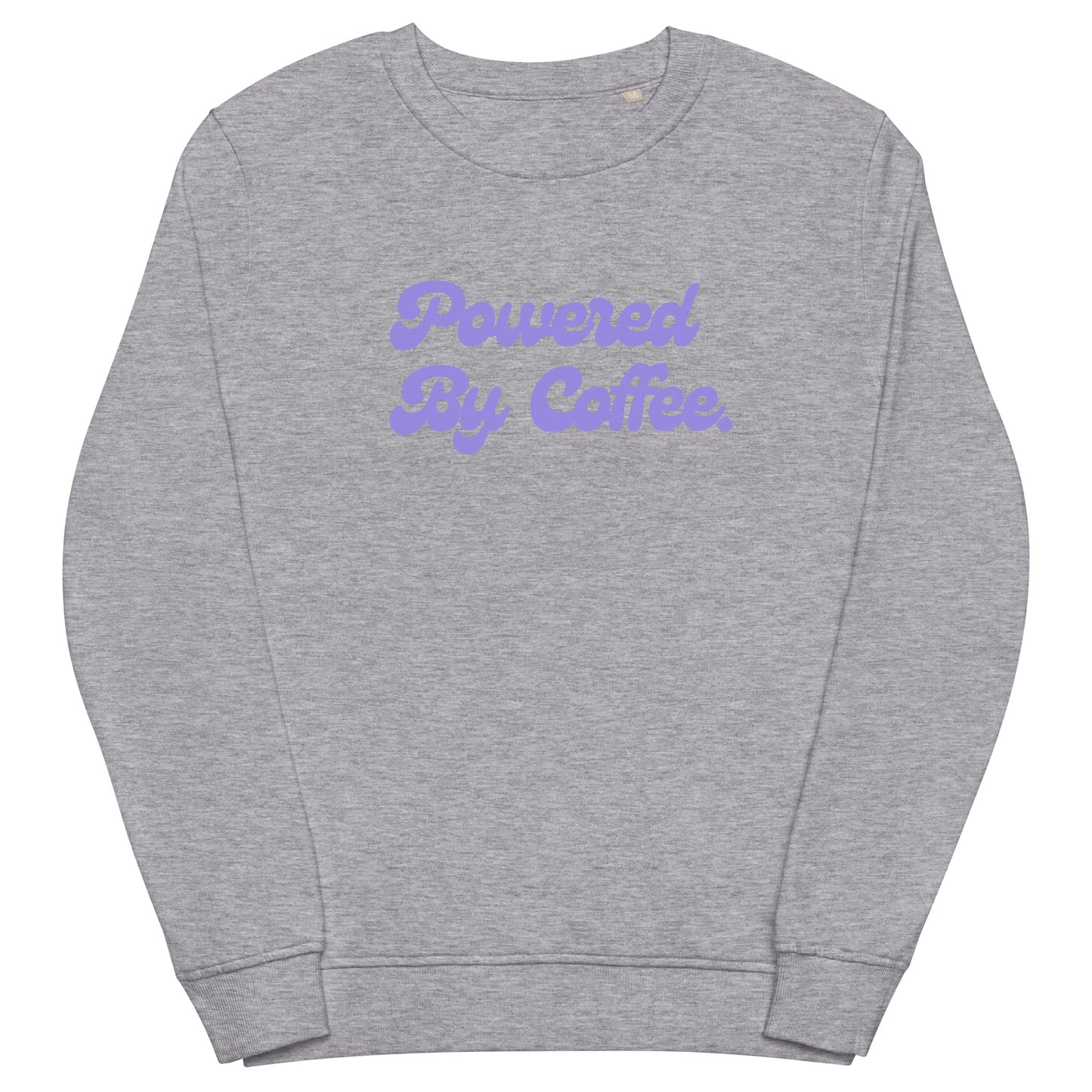 Powered By Coffee Unisex organic sweatshirt (Purple)